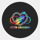 Infinity Heart Love Autism Awareness Neemt No Word Ronde Sticker (Voorkant)