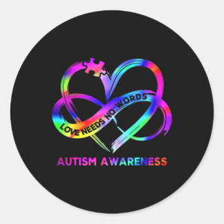 Infinity Heart Love Autism Awareness Neemt No Word Ronde Sticker