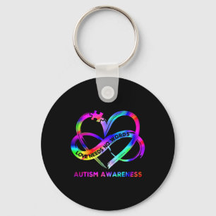 Infinity Heart Love Autism Awareness Neemt No Word Sleutelhanger