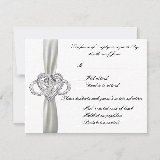 Infinity Heart Response-Kaart RSVP Kaartje (Voorkant)