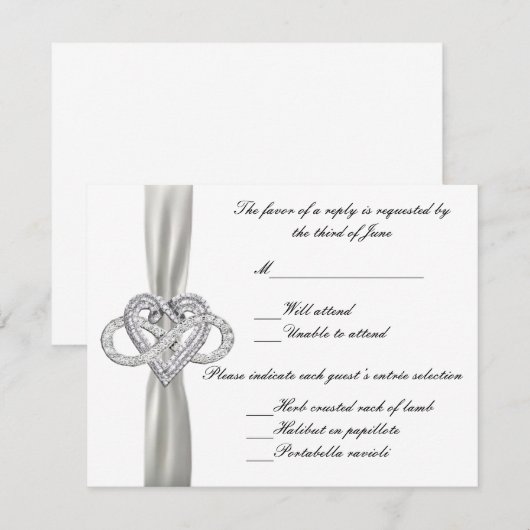 Infinity Heart Response-Kaart RSVP Kaartje (Voorkant / Achterkant)