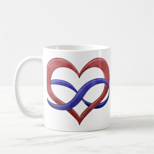 Infinity Heart Symbol Polyamory Pride Flag Colors Koffiemok (Links)