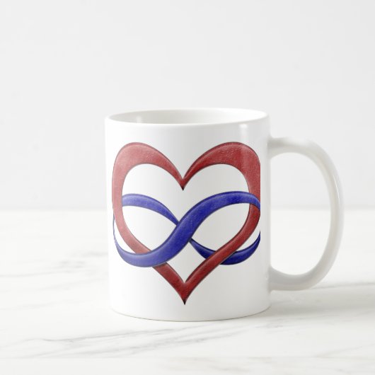 Infinity Heart Symbol Polyamory Pride Flag Colors Koffiemok (Rechts)