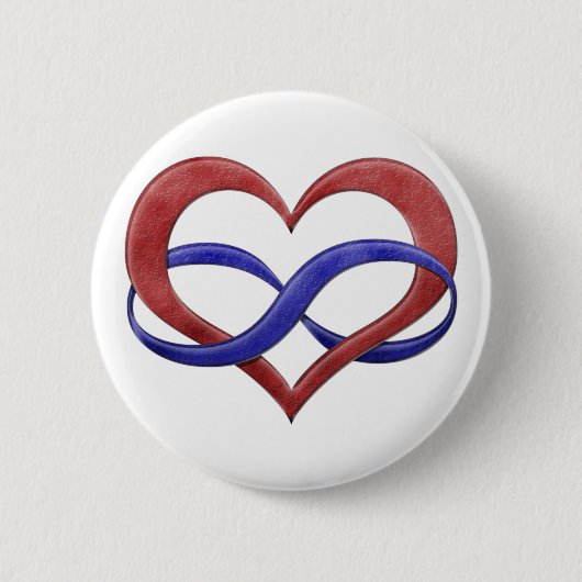 Infinity Heart Symbol Polyamory Pride Flag Colors Ronde Button 5,7 Cm (Voorkant)