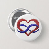 Infinity Heart Symbol Polyamory Pride Flag Colors Ronde Button 5,7 Cm (Voorkant /achterkant)
