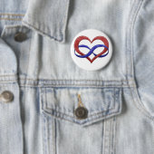 Infinity Heart Symbol Polyamory Pride Flag Colors Ronde Button 5,7 Cm (In situ)