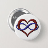 Infinity Heart Symbol Polyamory Pride Flag Colors Ronde Button 5,7 Cm (Voorkant /achterkant)