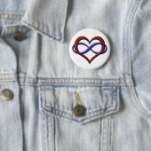 Infinity Heart Symbol Polyamory Pride Flag Colors Ronde Button 5,7 Cm (In situ)