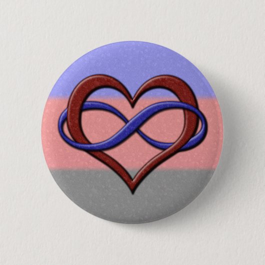 Infinity Heart Symbol Polyamory Pride Flag Colors Ronde Button 5,7 Cm (Voorkant)