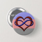 Infinity Heart Symbol Polyamory Pride Flag Colors Ronde Button 5,7 Cm (Voorkant /achterkant)