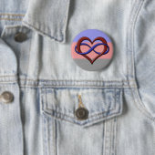 Infinity Heart Symbol Polyamory Pride Flag Colors Ronde Button 5,7 Cm (In situ)
