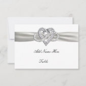 Infinity Heart Wedstrijding Table Place Card Kaart (Voorkant)