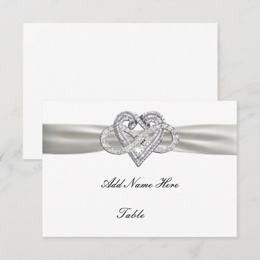 Infinity Heart Wedstrijding Table Place Card Kaart (Voorkant / Achterkant)