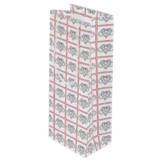Infinity Heart Wine Gift Bag Wijn Cadeautas (Voorkant Gekanteld)