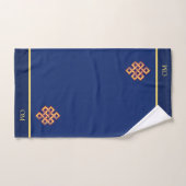 Infinity Knot & Monogram op Navy Blue Bad Handdoek (Handdoek)