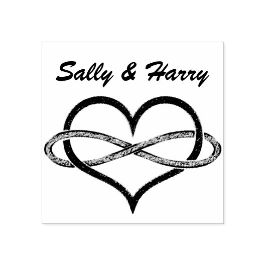 Infinity lemniscate hart BiColor Gold Silver Rubberstempel (Afrduk)