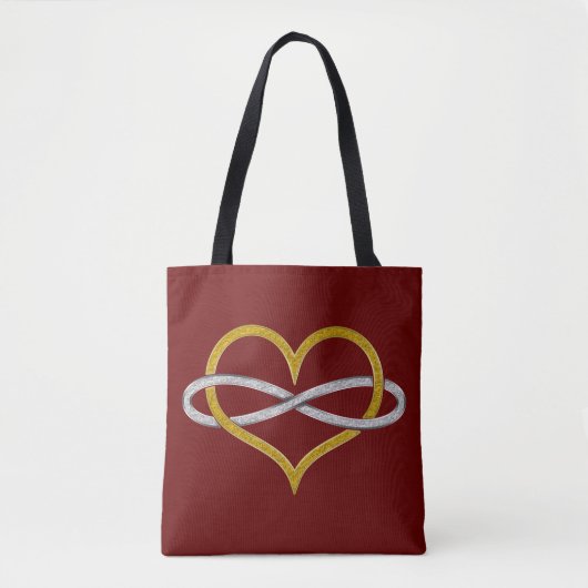 Infinity lemniscate hart BiColor Gold Silver Tote Bag (Voorkant)