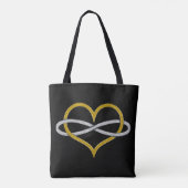 Infinity lemniscate hart BiColor Gold Silver Tote Bag (Achterkant)