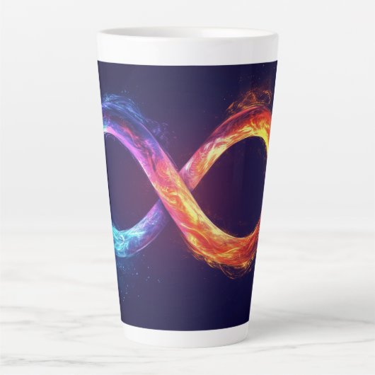 Infinity Logo Symbol Digitale Kunst Latte Mok (Voorkant)