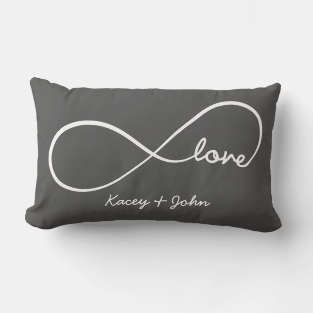 Infinity Love - Dark Grey Kussen (Voorkant)