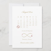 Infinity Love Double Happiness Calendar Wedding Save The Date (Voorkant)