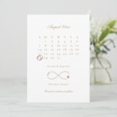 Infinity Love Double Happiness Calendar Wedding Save The Date (Staand voorkant)