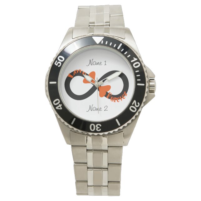 Infinity Love Heart Couples Watch Pas het aan! Horloge (Voorkant)