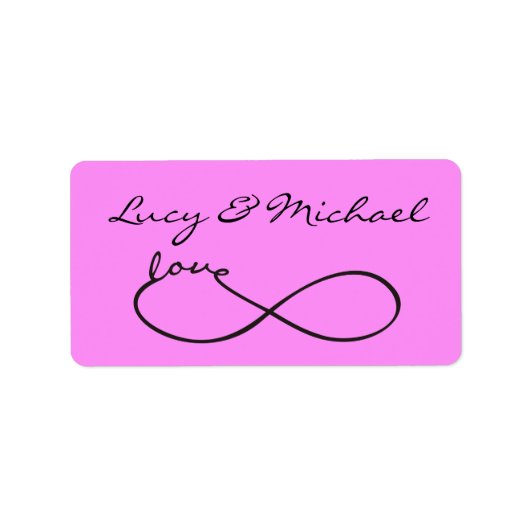 Infinity Love Lemniscate Black + je backgr. Etiket (Voorkant)