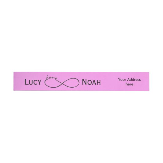 Infinity Love Lemniscate Black + je backgr. Omwikkelbaar Adreslabel (Individueel)