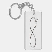Infinity Love Lemniscate Black + je backgr. Sleutelhanger (Voorkant Links)