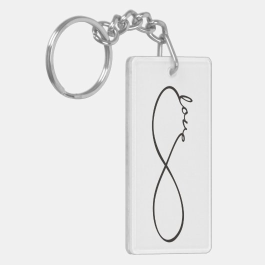 Infinity Love Lemniscate Black + je backgr. Sleutelhanger (Voorkant Links)