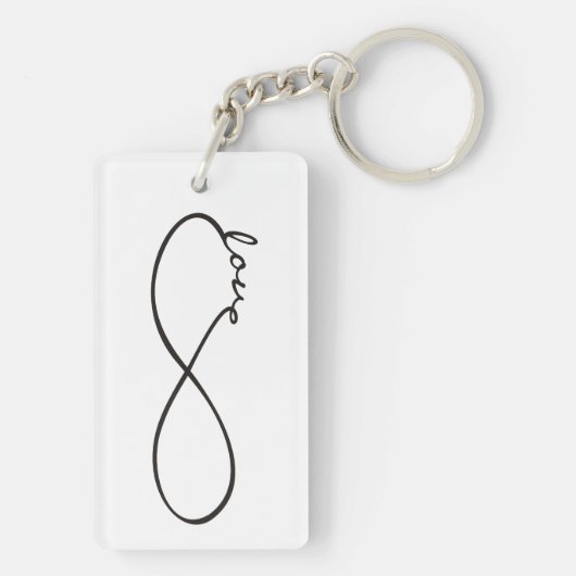 Infinity Love Lemniscate Black + je backgr. Sleutelhanger (achterkant)