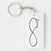 Infinity Love Lemniscate Black + je backgr. Sleutelhanger (Voorkant)