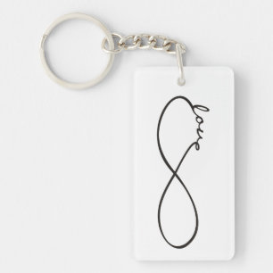 Infinity Love Lemniscate Black + je backgr. Sleutelhanger
