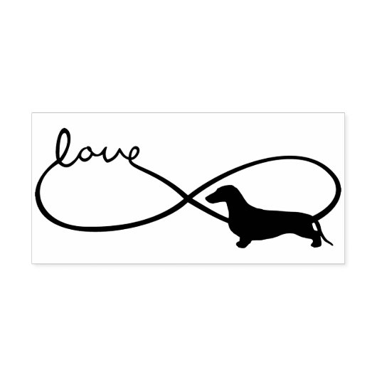 Infinity Love Lemniscate Korthaar Teckel 1 Rubberstempel (Afrduk)