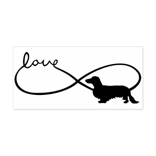 Infinity Love Lemniscate langharige teckel 1 Rubberstempel (Afrduk)