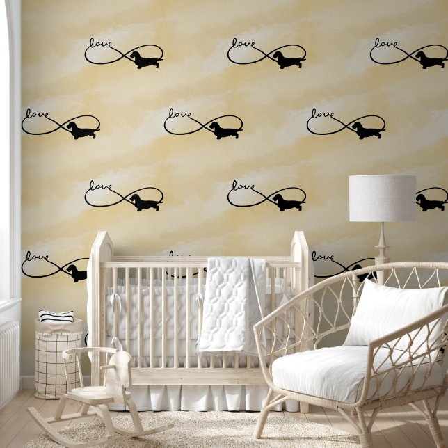 Infinity Love Lemniscate Rough-Hair Teckel 1 Behang (Kinderen)