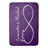Infinity Love Lemniscate white + jouw ruggengraat. Badmat (Voorkant Verticaal)