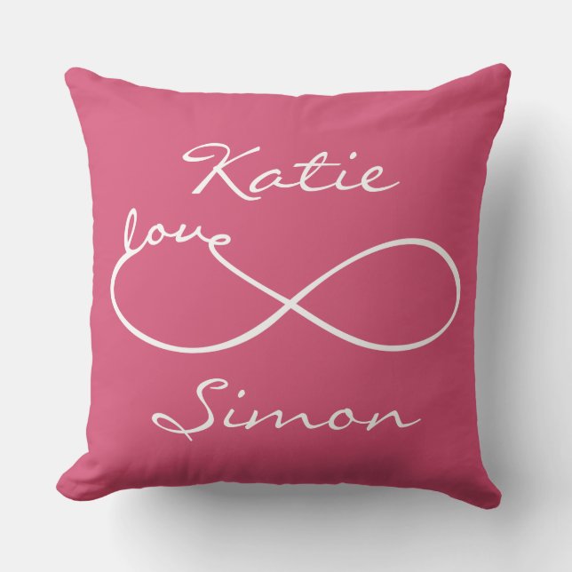 Infinity Love Lemniscate white + jouw ruggengraat. Kussen (Voorkant)