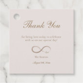 Infinity Love Licht Roze Dank je bruiloft Bedankjes Labels (Voorkant)