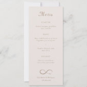 Infinity Love Light Pink Gold Weddenrenmenu (Voorkant)