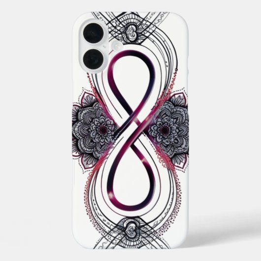 Infinity Love Mandala iPhone 16 Plus Hoesje – Mode (Achterkant)