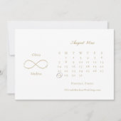 Infinity Love Monogram Calendar White Blush Save The Date (Voorkant)
