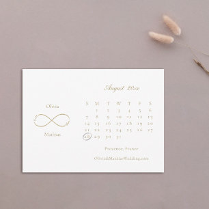 Infinity Love Monogram Calendar White Blush Save The Date