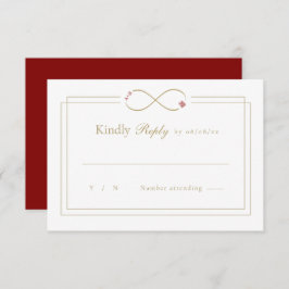 Infinity Love Monogram Double Happiness Wedding We RSVP Kaartje