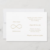 Infinity Love Monogram Elegant White Blush Wedding Kaart (Voorkant)
