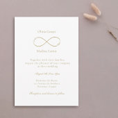 Infinity Love Monogram Elegant White Wedding Kaart