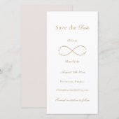 Infinity Love Monogram Elegant White Wedding Save The Date (Voorkant / Achterkant)