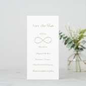 Infinity Love Monogram Elegant White Wedding Save The Date (Staand voorkant)