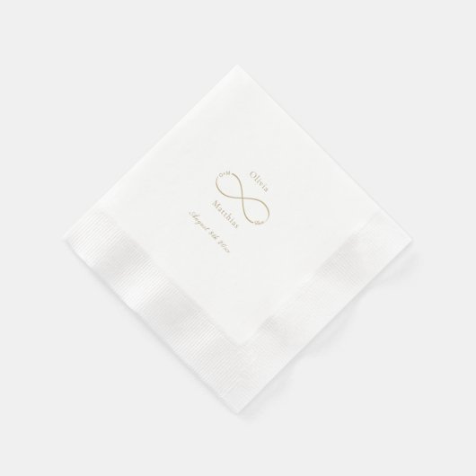 Infinity Love Monogram Elegant White Wedding Servet (Hoek)